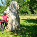 Menhir v obci Železná. Kameny v minulosti stávaly  pravděpodobně na nedalekém poli, ale jelikož překážely při práci, byly odstraněny na jeho okraj. V roce 2009 byl největší z nich přemístěn na okraj obce. Zdejší menhir patří k největším v České republice.