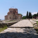 Znovupostavený kostel v Ohridu na základech antického chrámu